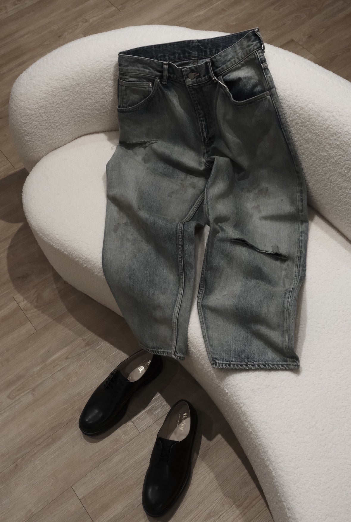 aging selvedge tapered 5p denim pants