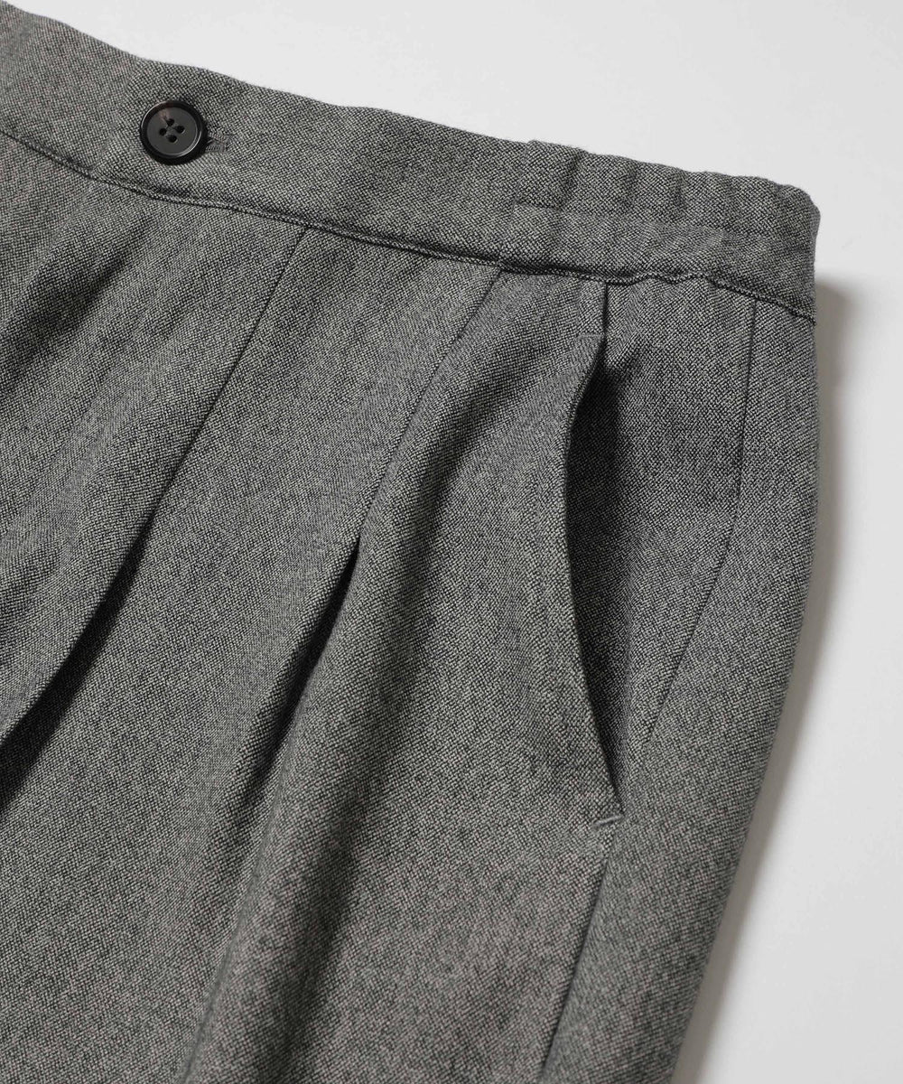peachskin stretch gabardine / 2tack wide easy pants