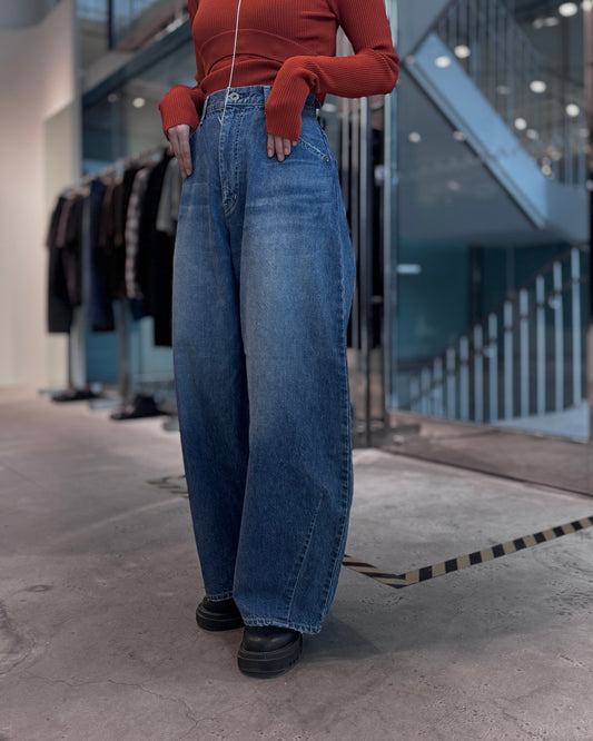 denim barrel pants