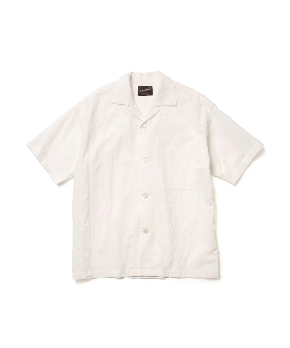 c/l panama stripes / short/s open collar shirt