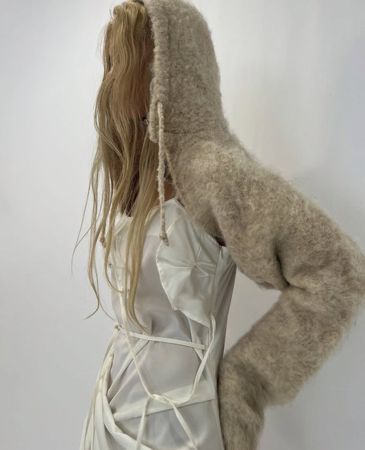 2way hooded muffler knit
