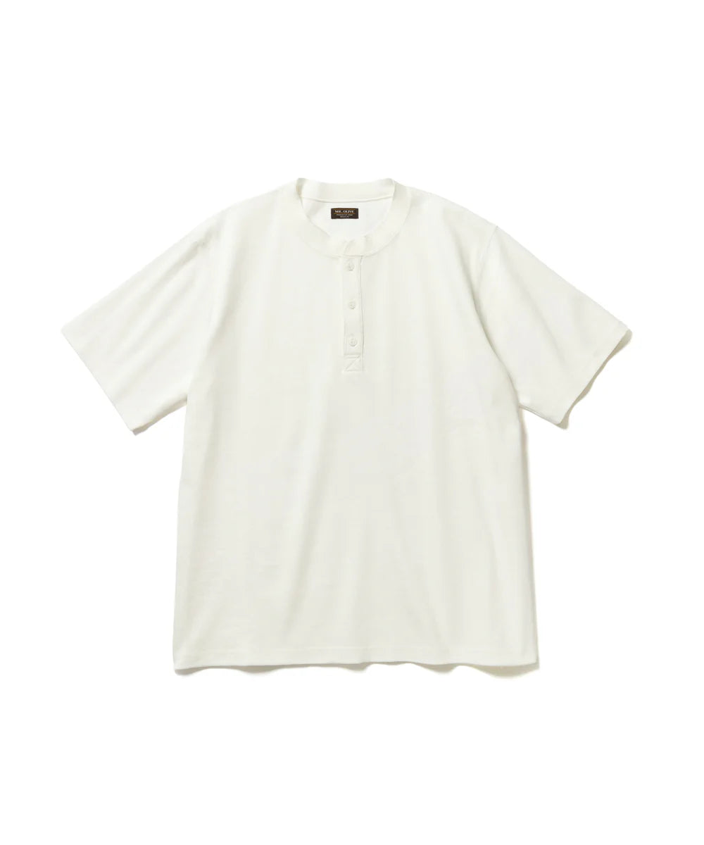 compact honeycomb mesh / henley neck t-shirt