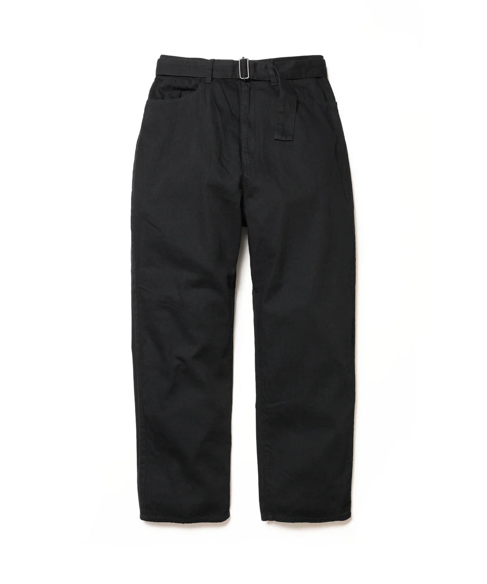 rinse wash 8oz denim/belted relax tapered pants