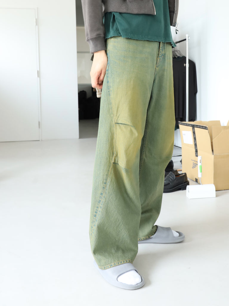 drape over shaped denim pants