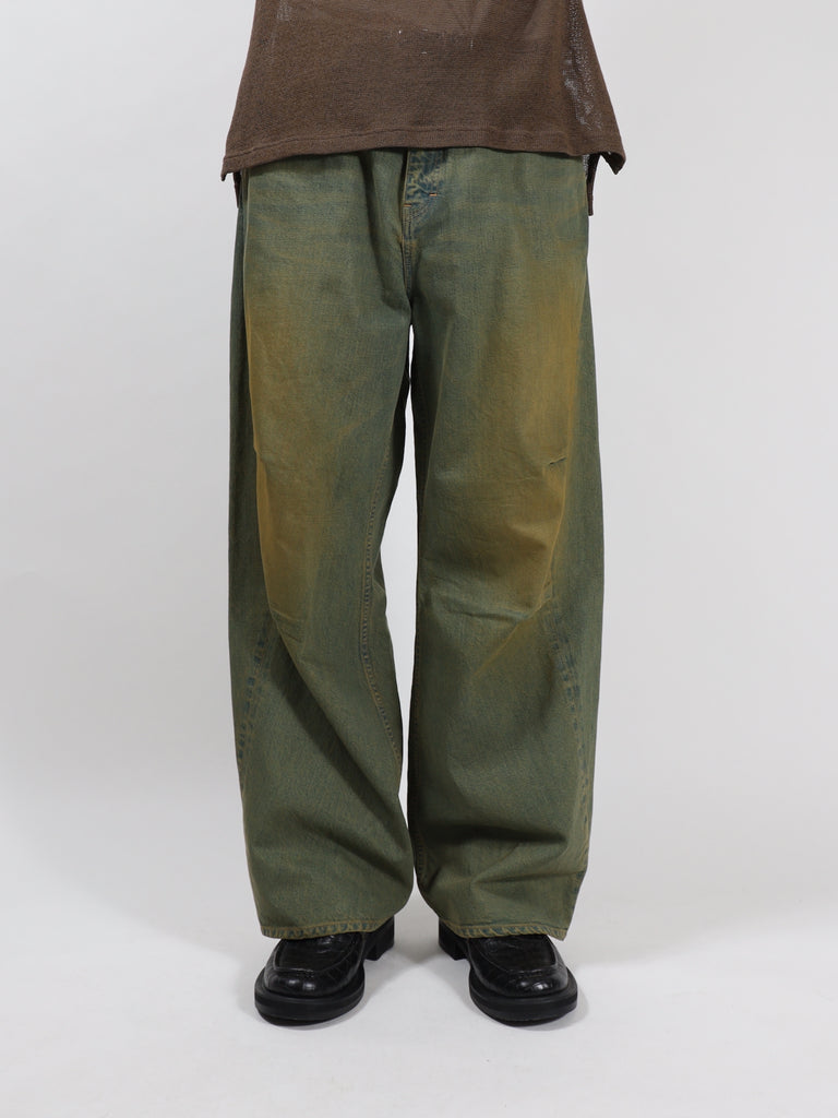 drape over shaped denim pants