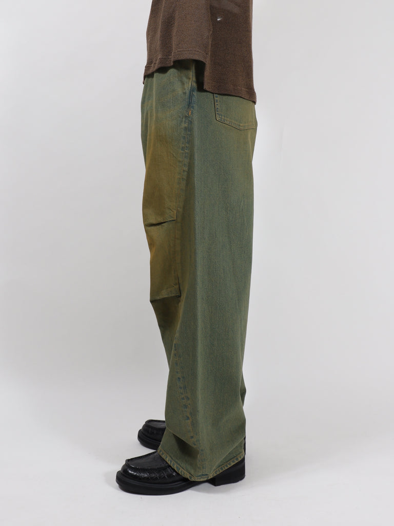 drape over shaped denim pants