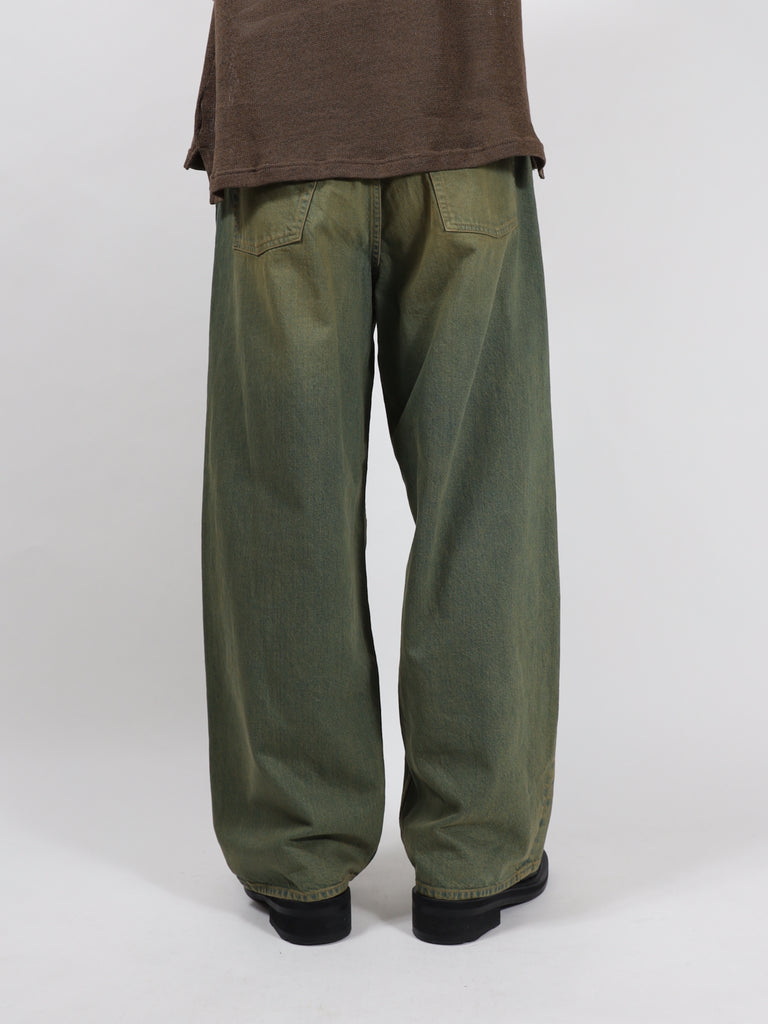 drape over shaped denim pants