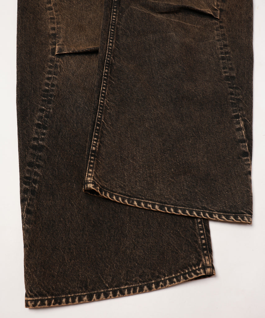drape over shaped denim pants