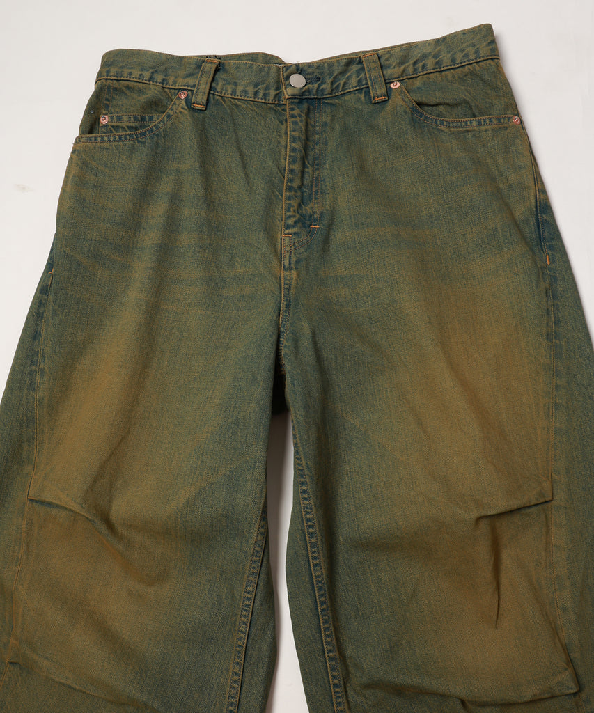 drape over shaped denim pants