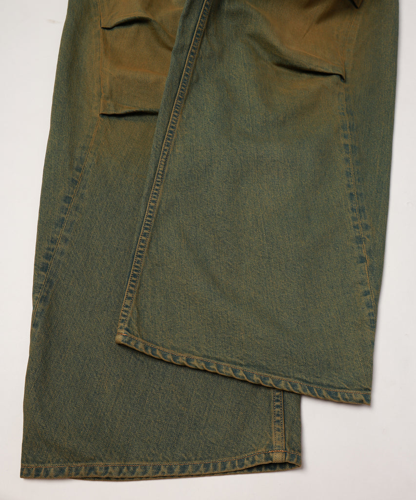 drape over shaped denim pants