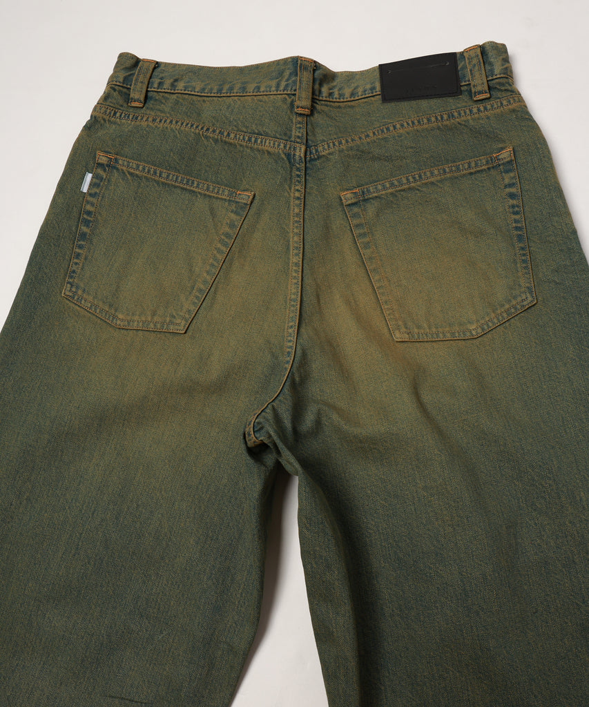 drape over shaped denim pants
