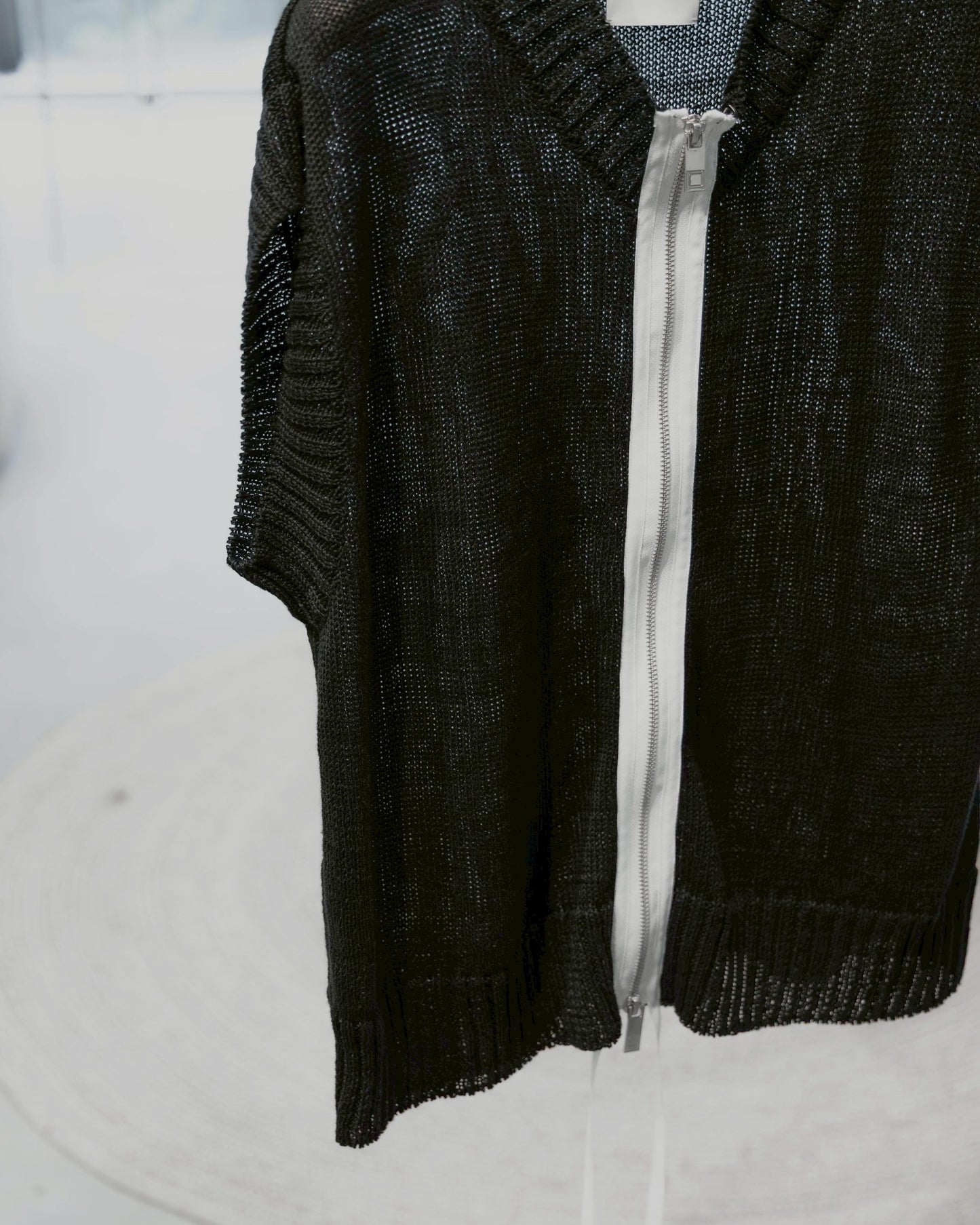 knit zip up vest