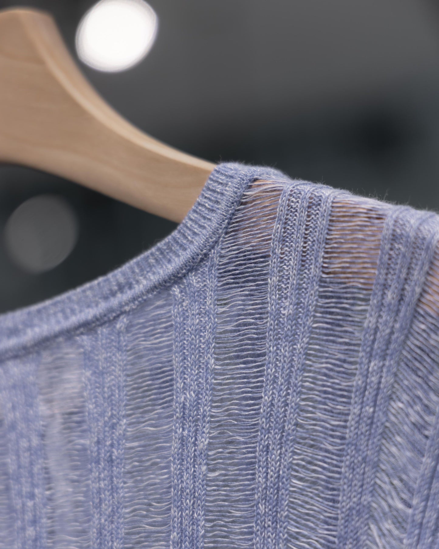 sheer rib crewneck knit