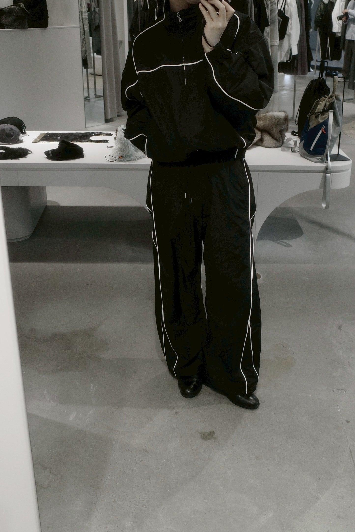 motion pleat ripstop track jacket