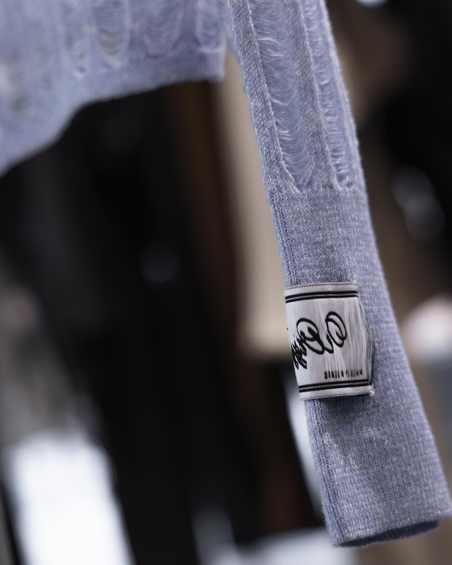 sheer rib crewneck knit