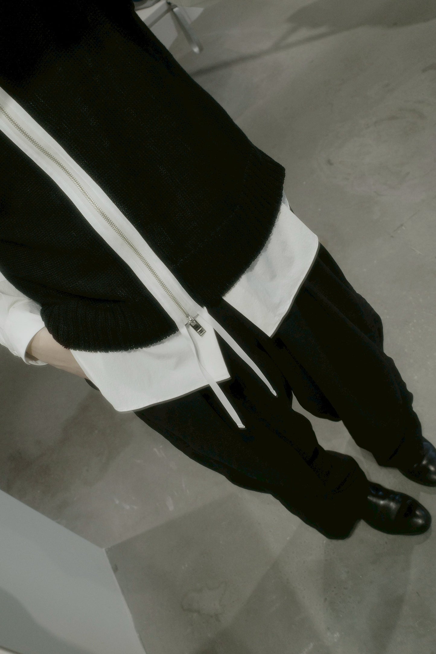 knit zip up vest