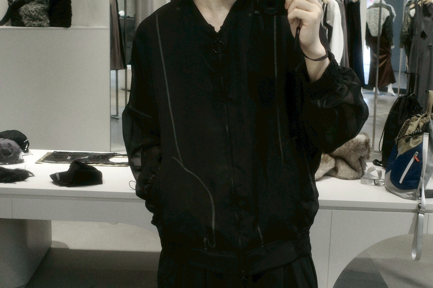 sheer balloon blouson