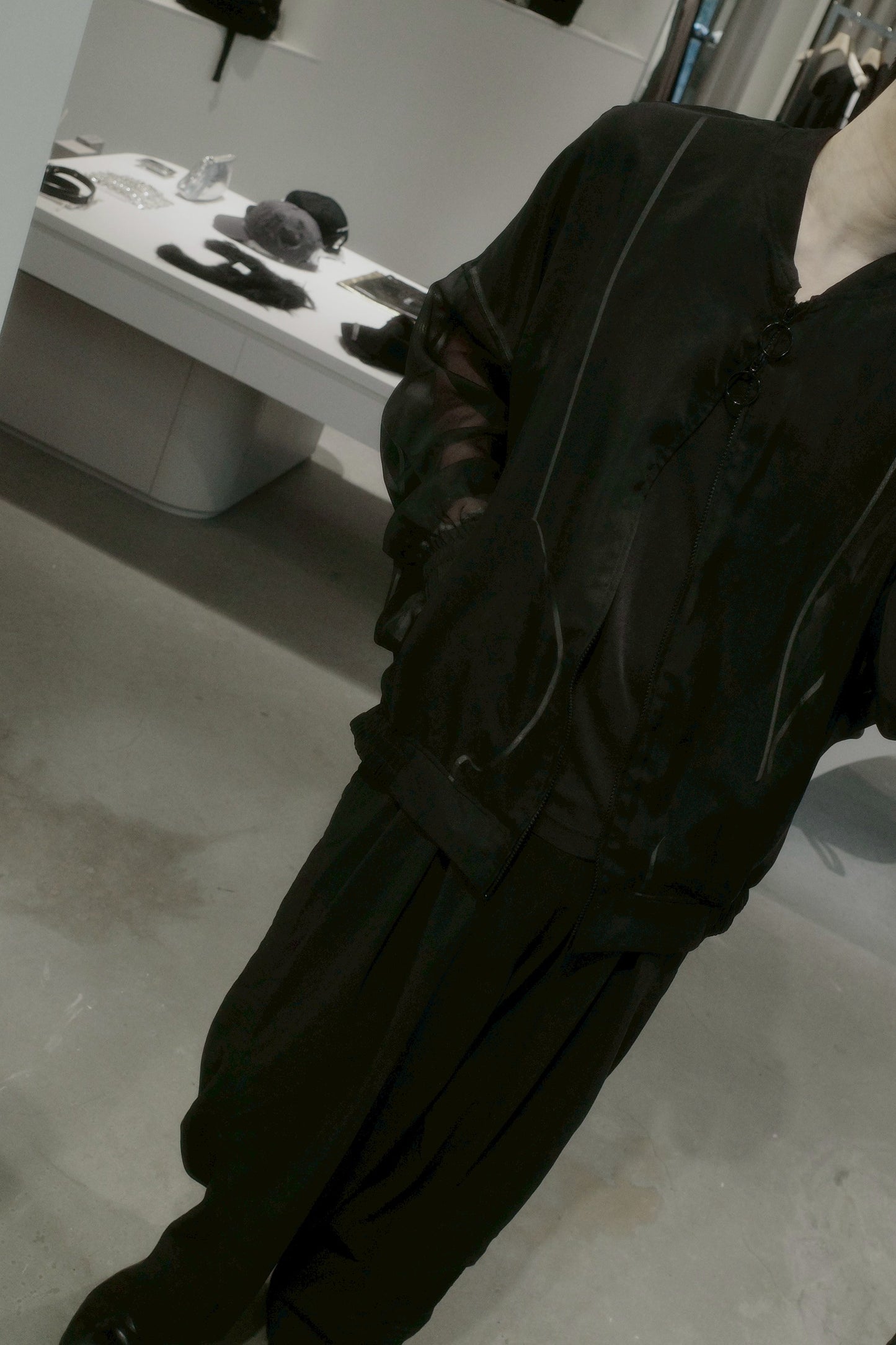 sheer balloon blouson