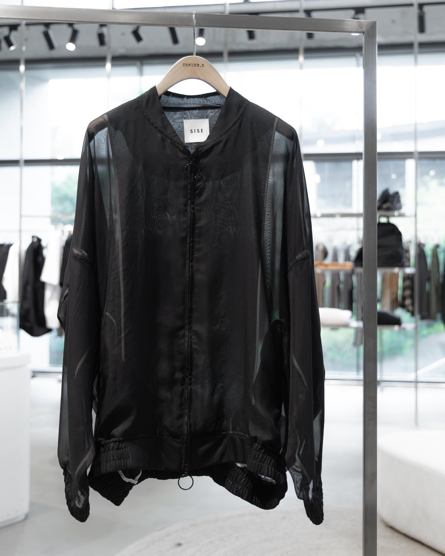 sheer balloon blouson