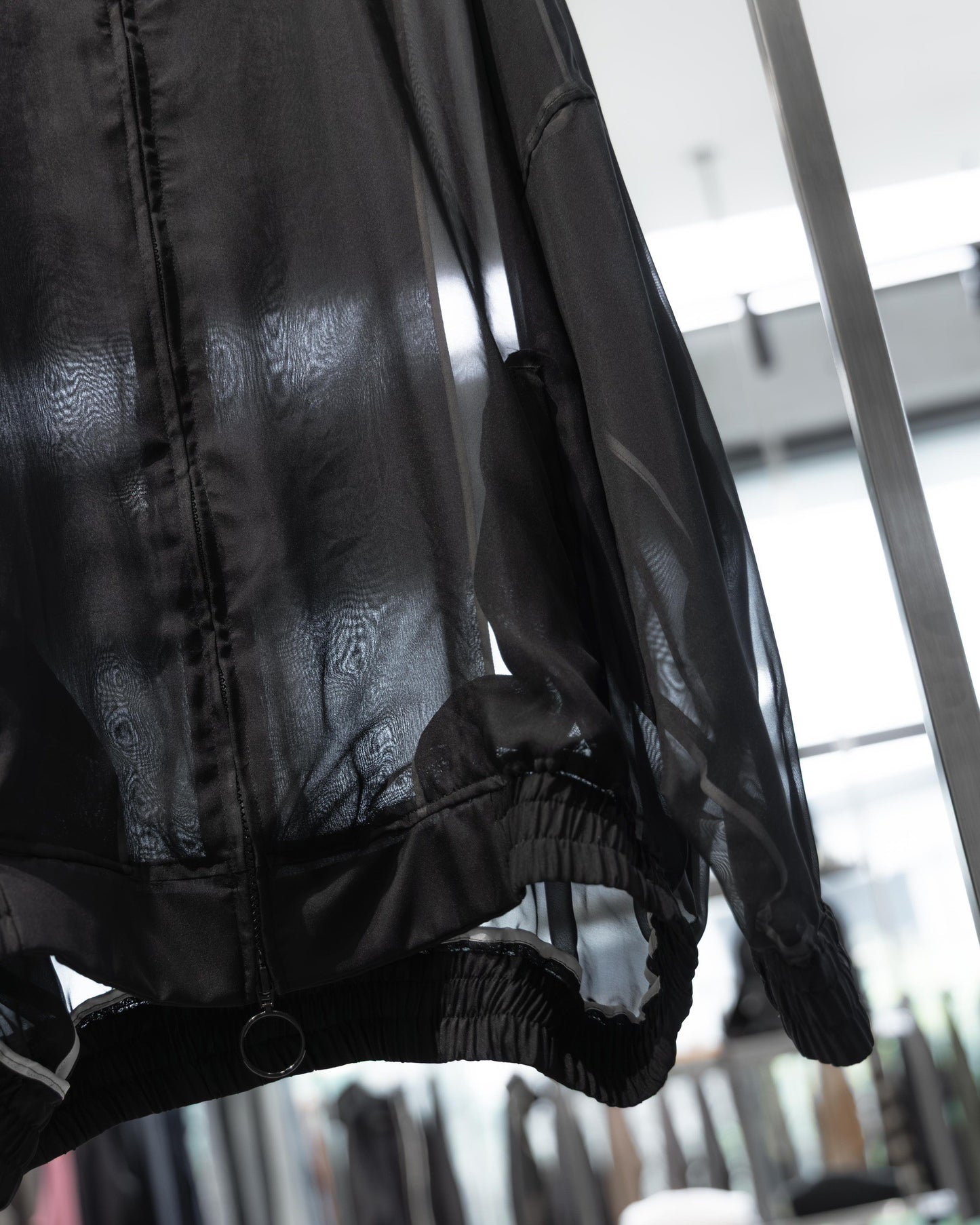 sheer balloon blouson