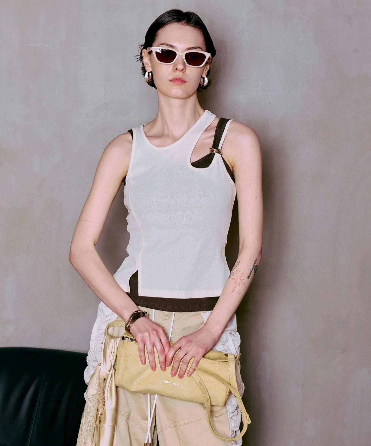 motif layered tank top