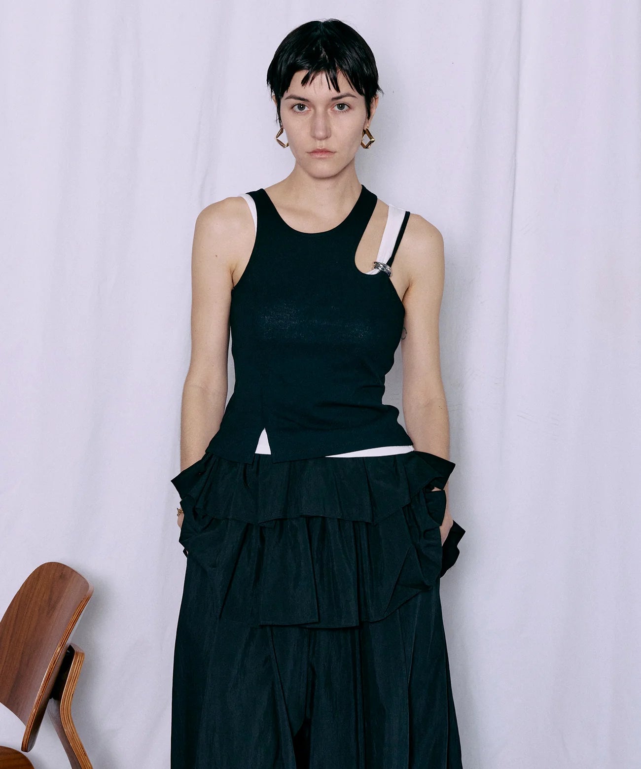 motif layered tank top