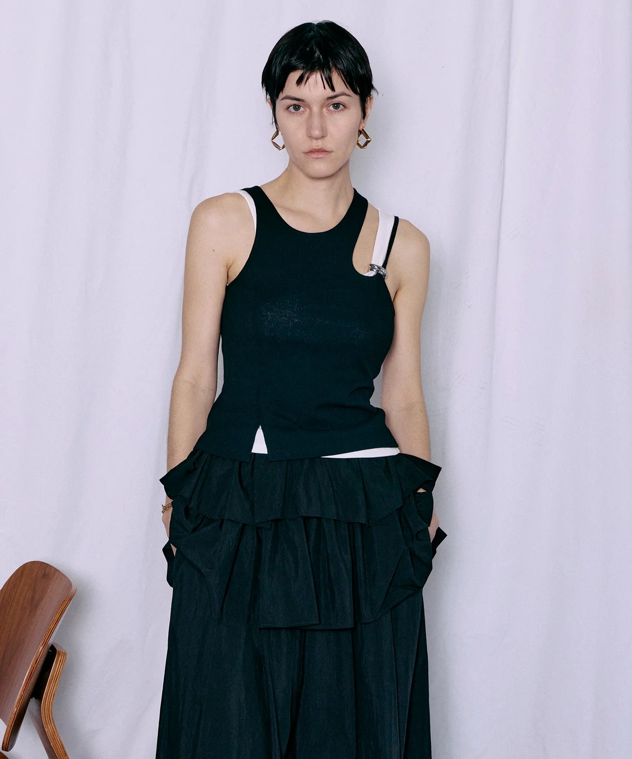 motif layered tank top