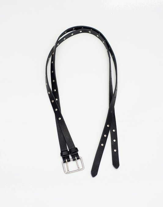studded double pin split leather belt
