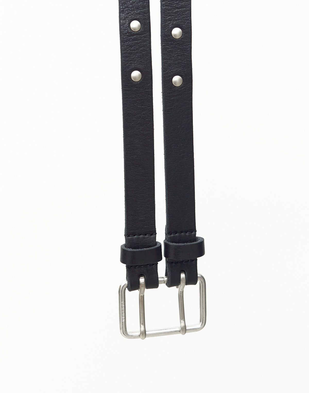 studded double pin split leather belt