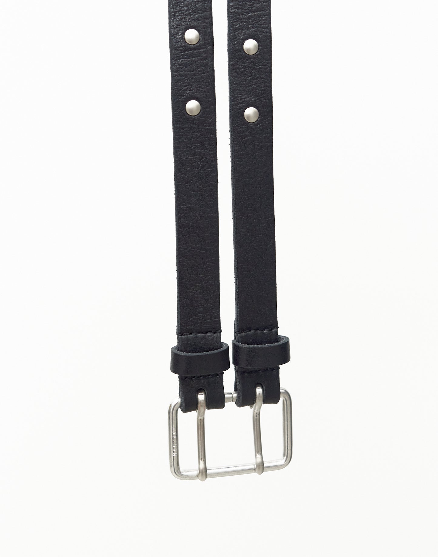 studded double pin split leather belt