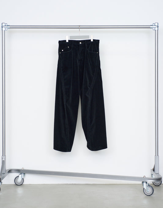 3D twisted wide leg 5P pants