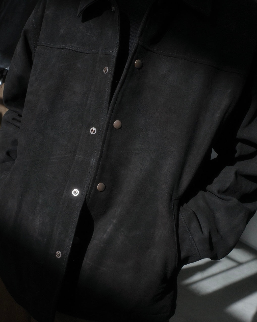 leather blouson jacket