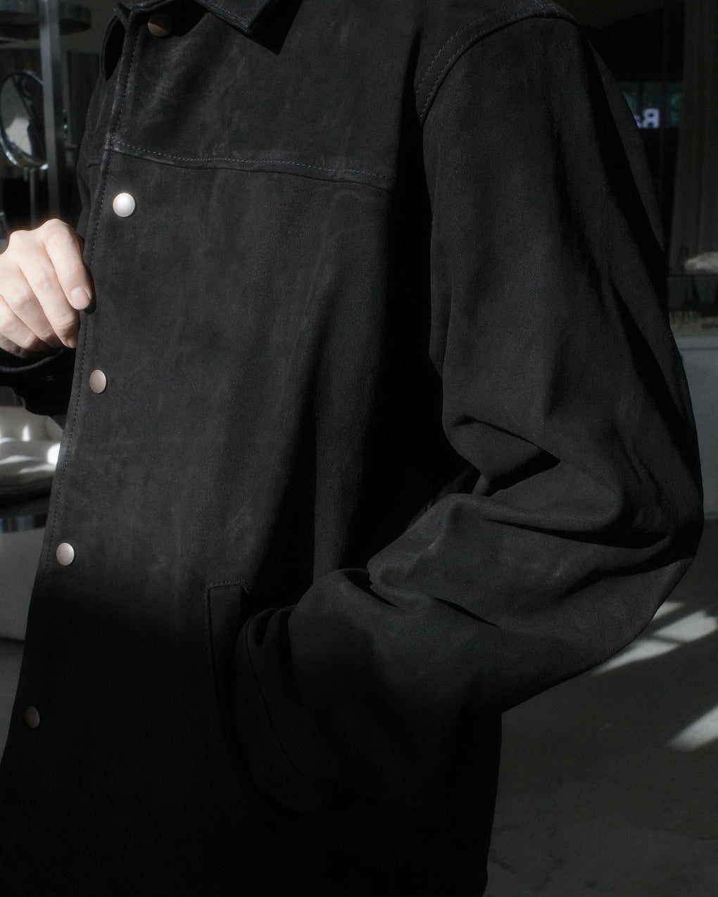 leather blouson jacket