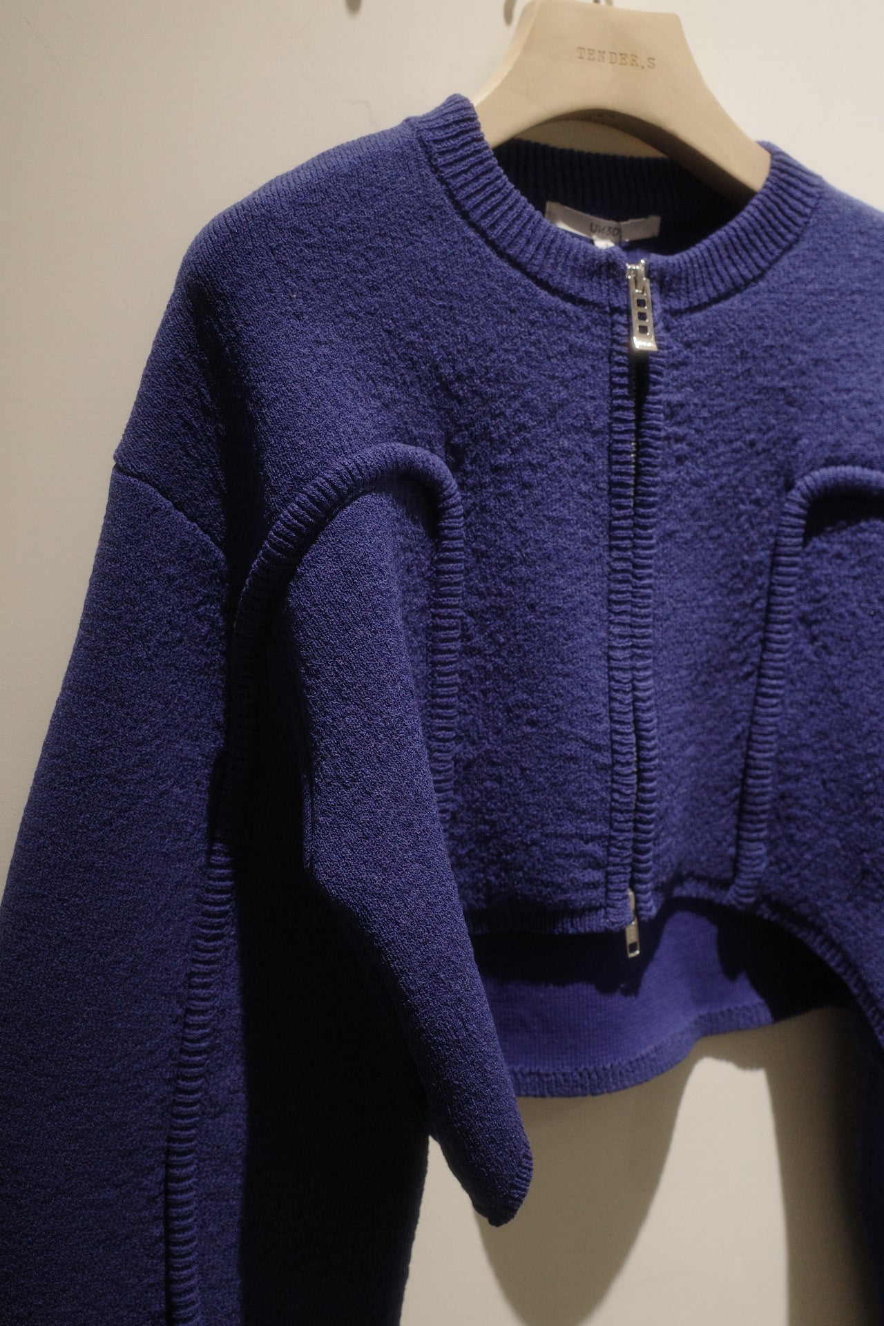 cord line short cardigan