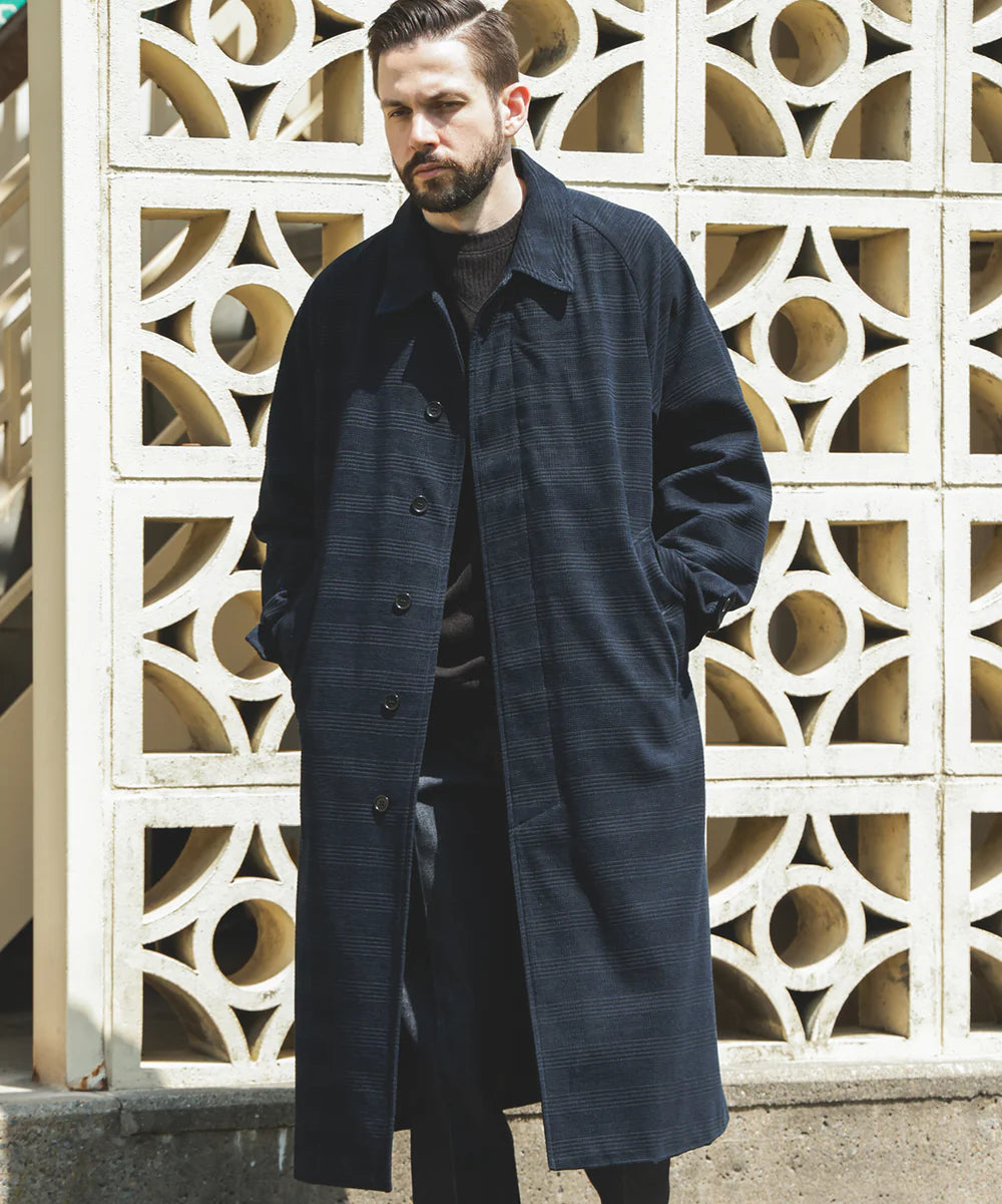 persil mole check balmacaan coat