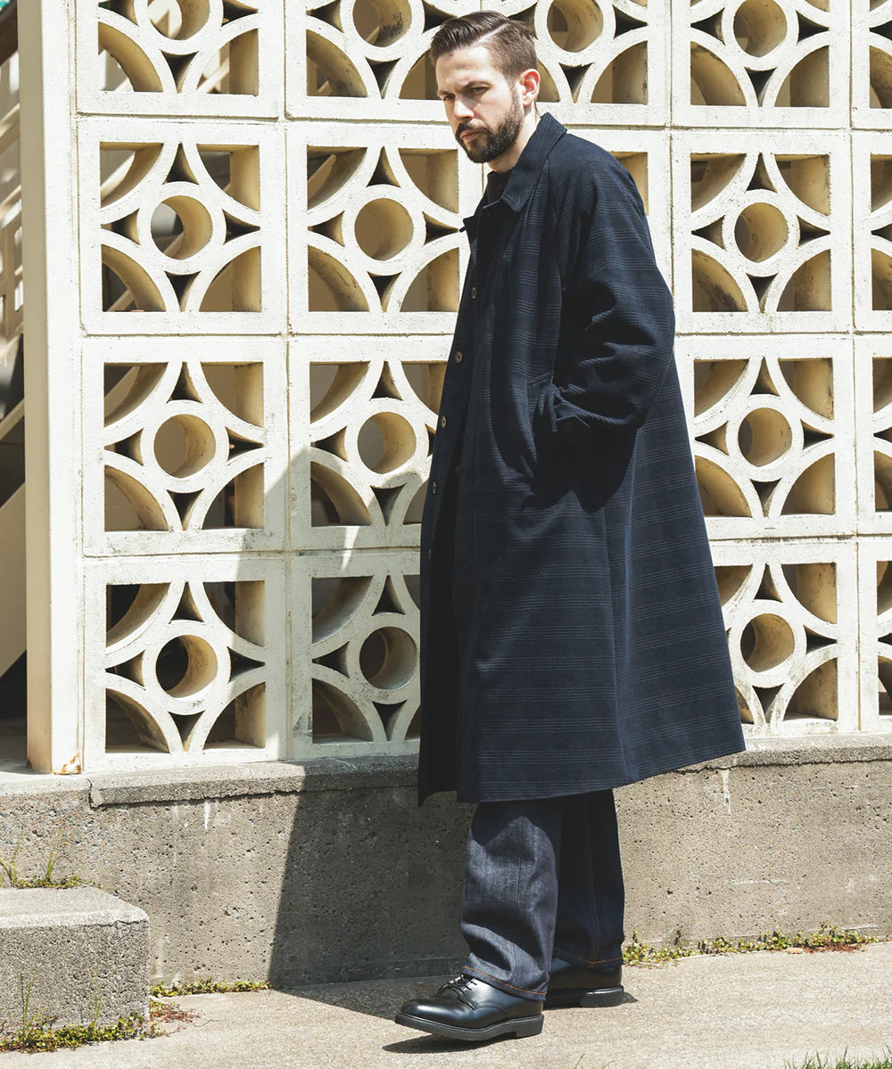 persil mole check balmacaan coat