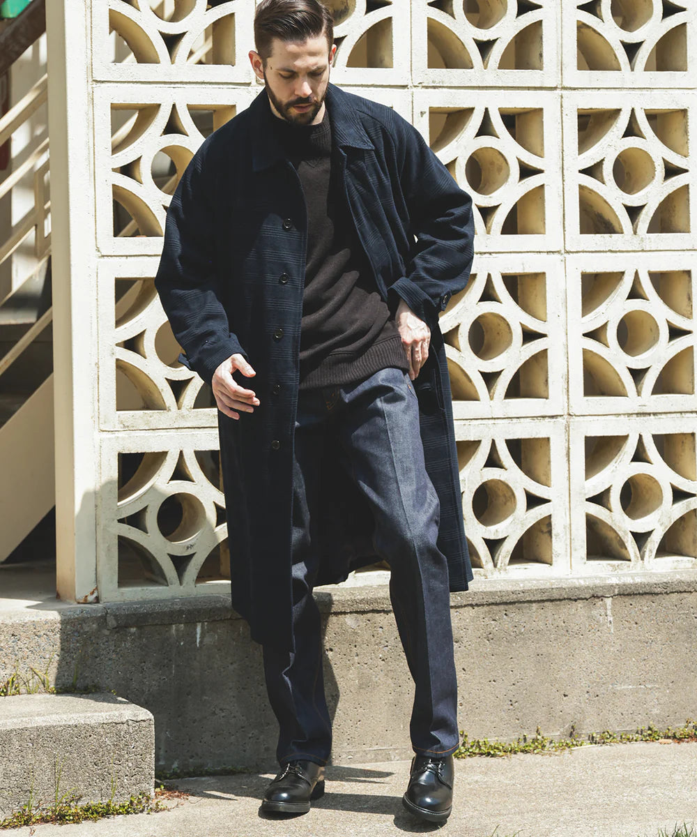 persil mole check balmacaan coat