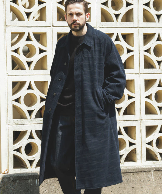 persil mole check balmacaan coat