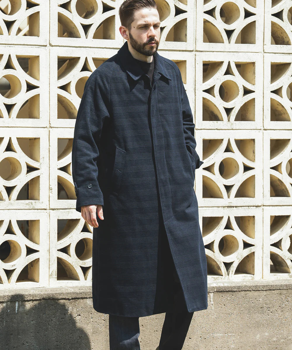 persil mole check balmacaan coat