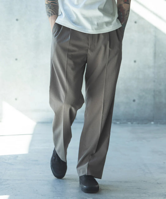 quick dry material / 2tack straight easy pants