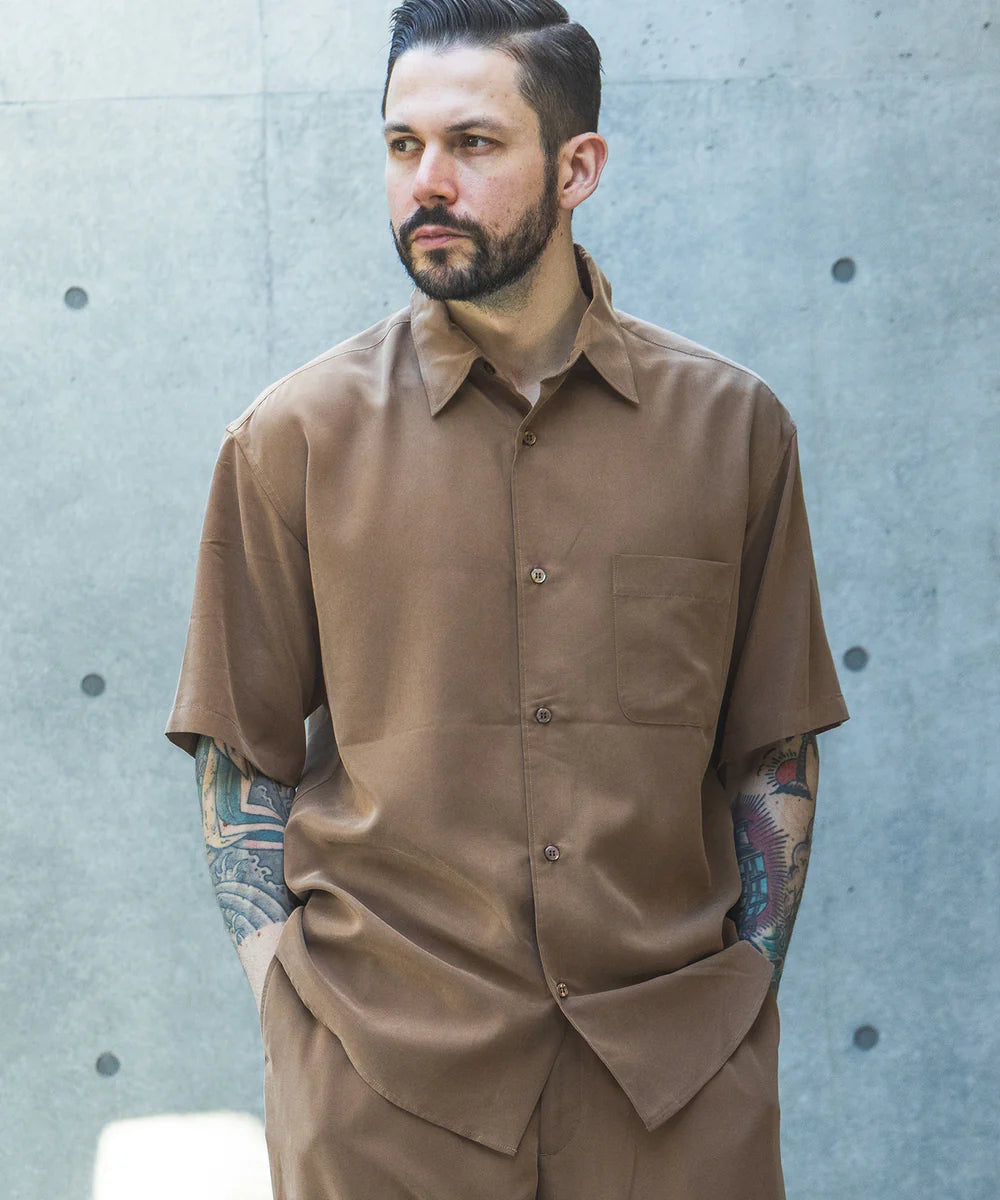 t/r powder cloth / short/s regular collar shirt