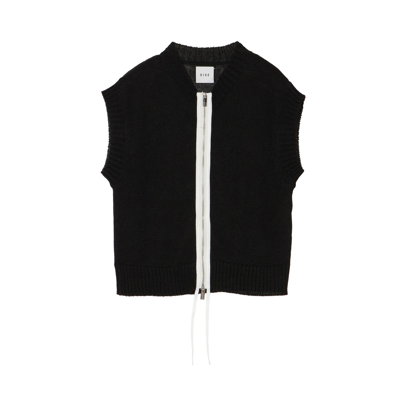 knit zip up vest