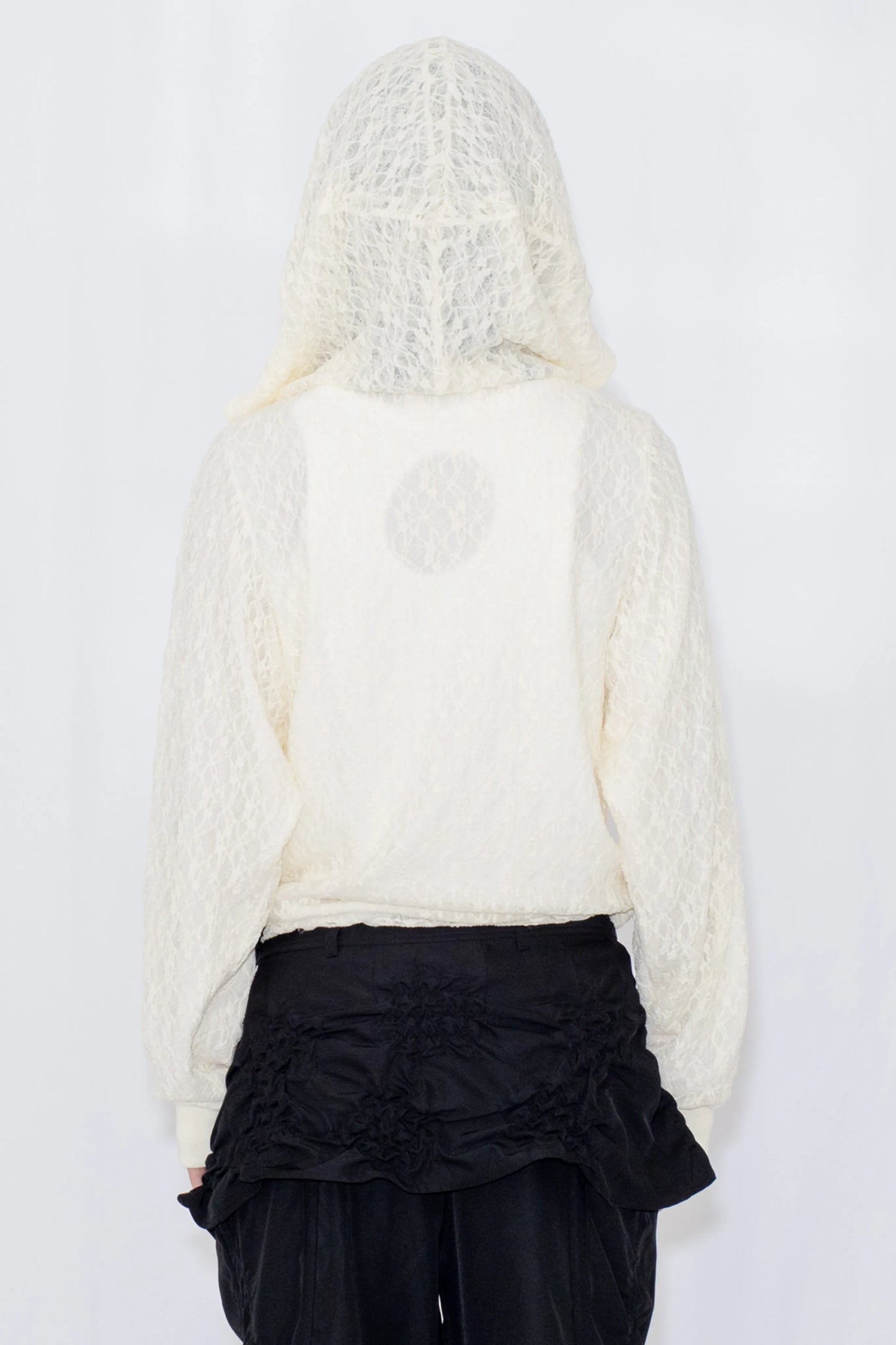 lace double zip hoodie