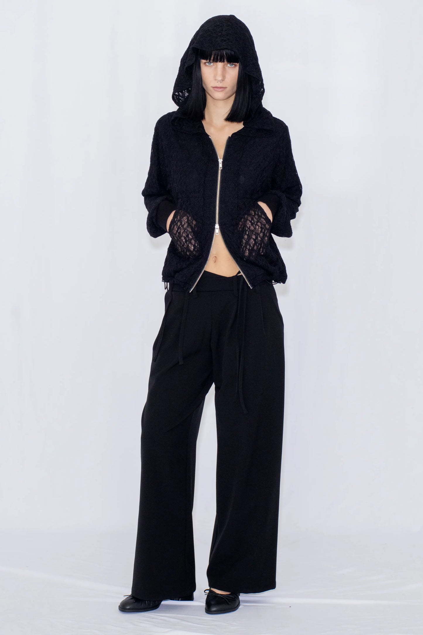 string wide trousers
