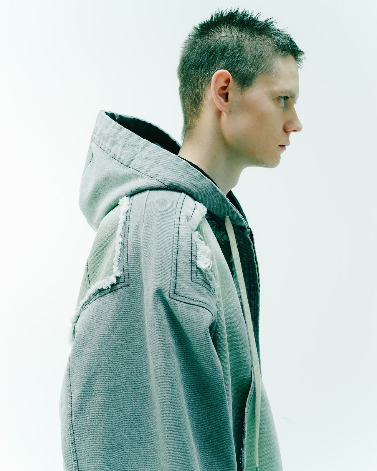 cut up hoodie jacket