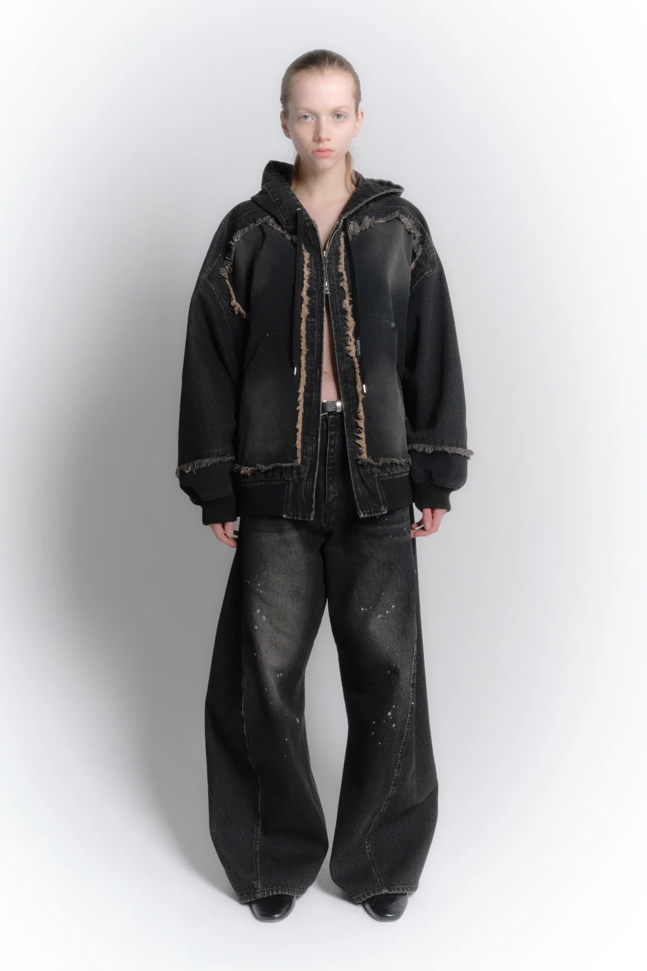 cut up hoodie jacket