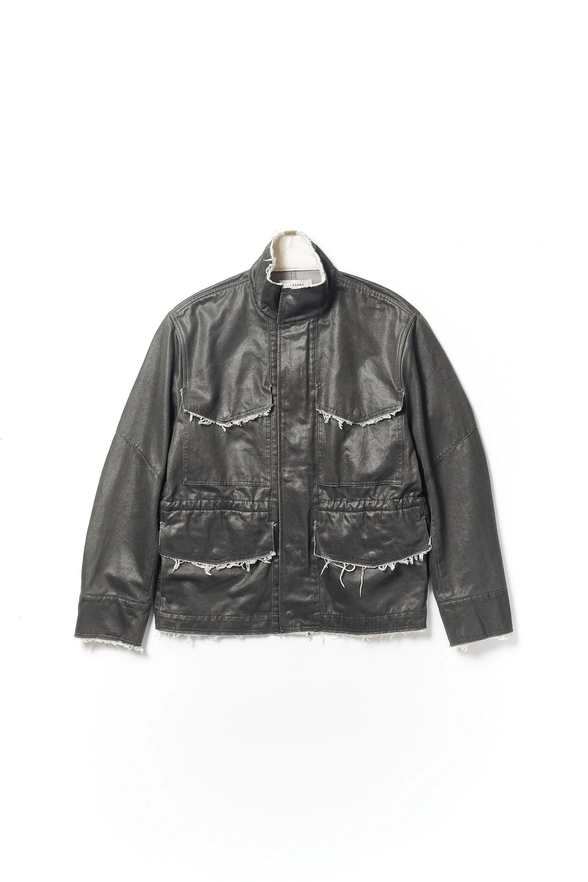 coated frayed military jackect