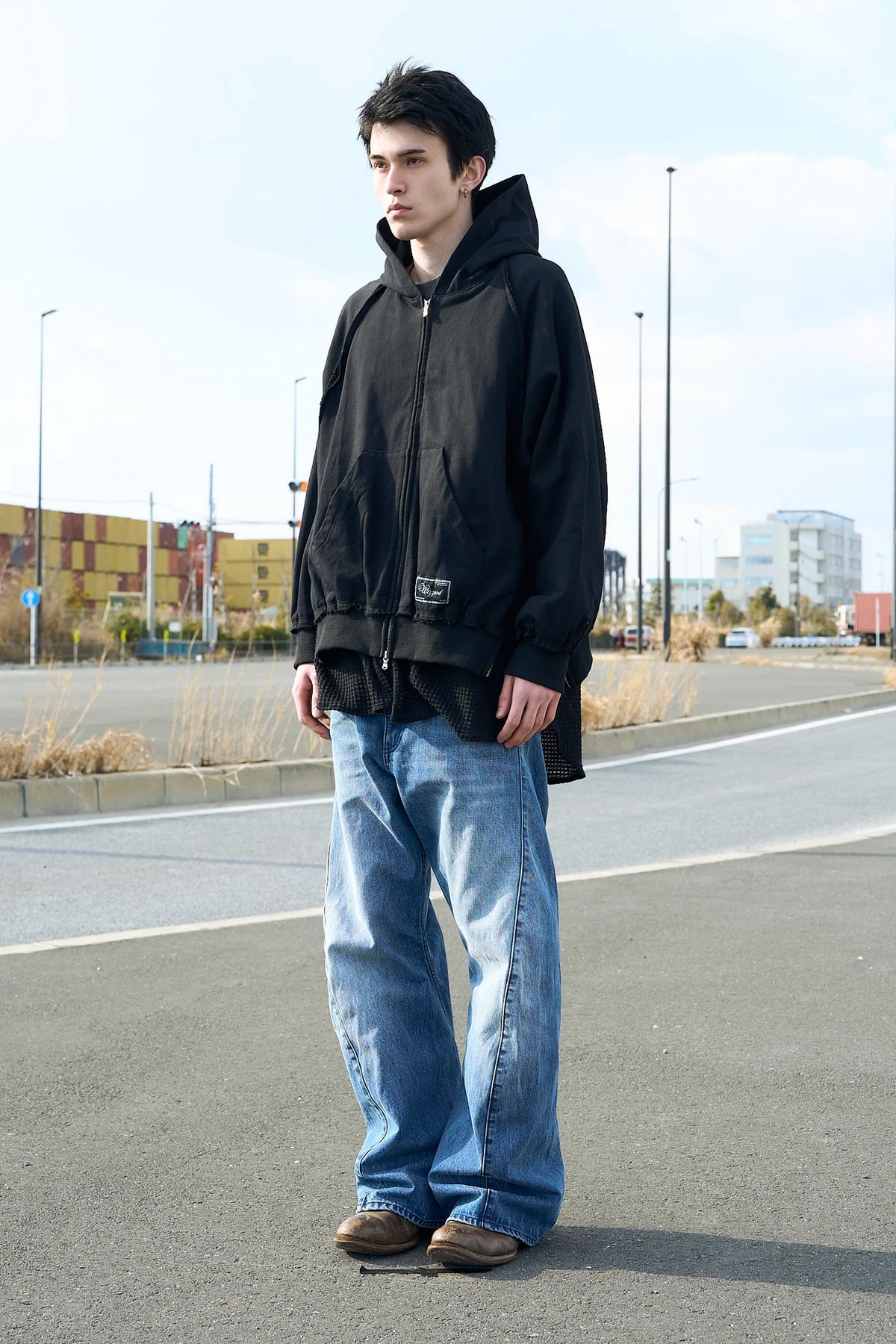 layered zip hoodie