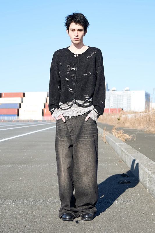 structured damage cardigan