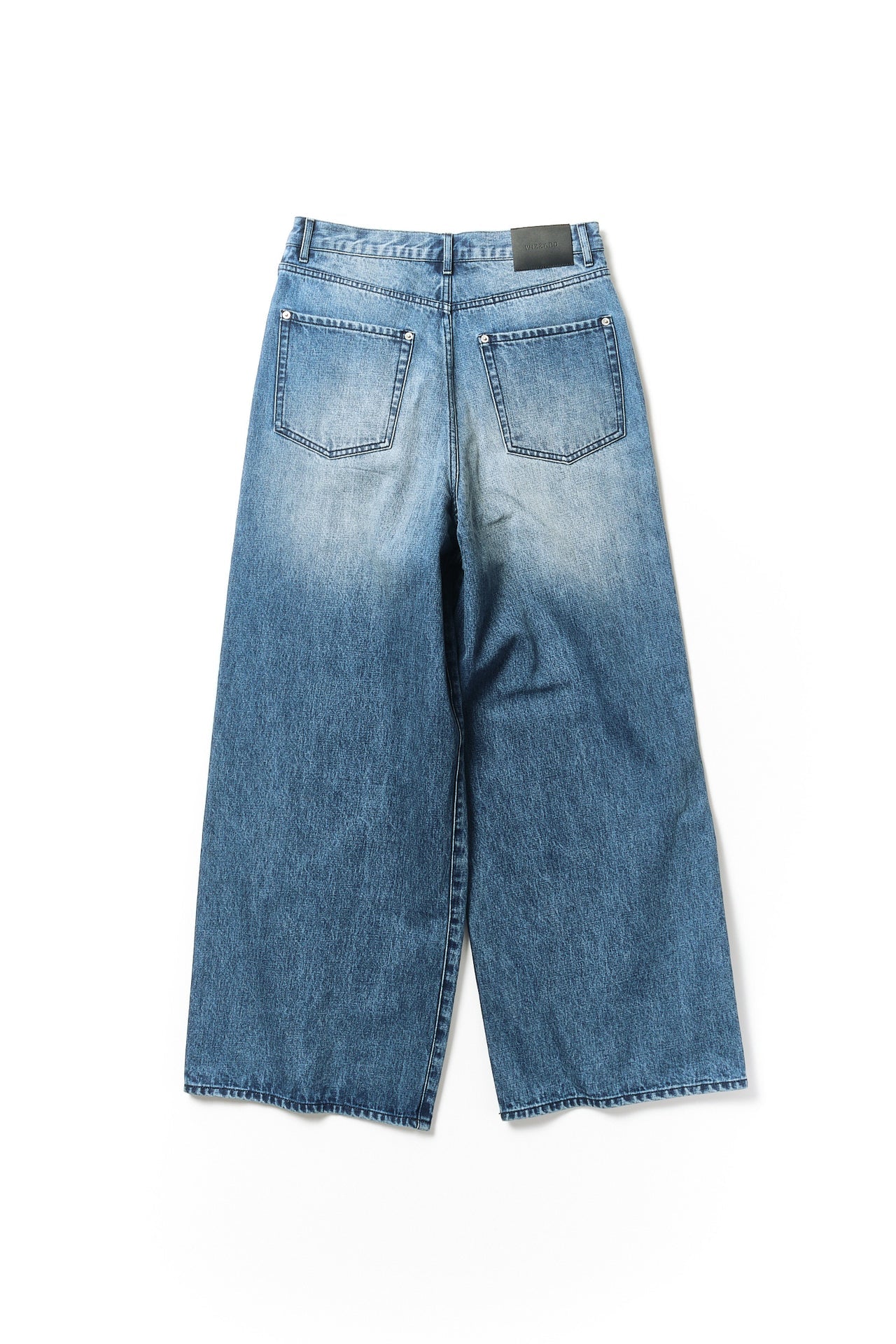 overlap denim wide pants